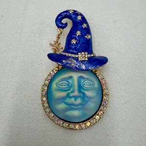 Celestial Blue Moon Wizard Brooch